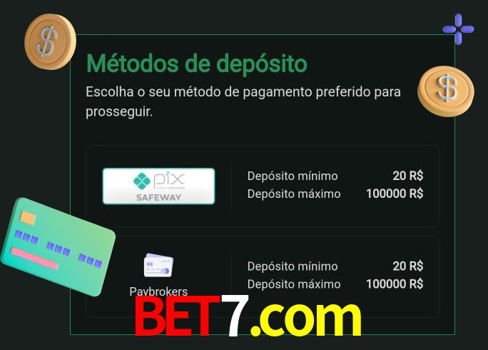 O cassino bet7.com oferece uma grande variedade de métodos de pagamento